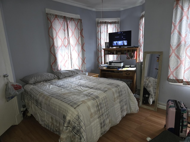 232 Hillside Ave, Waterbury, CT 06710 - bedroom featuring crown molding and wood finished floors