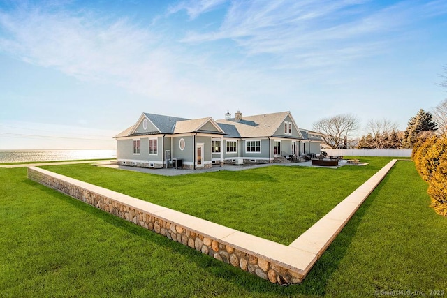 464 Park Blvd, Stratford, CT 06615 - rear view of property with a patio area, a chimney, fence, and a yard