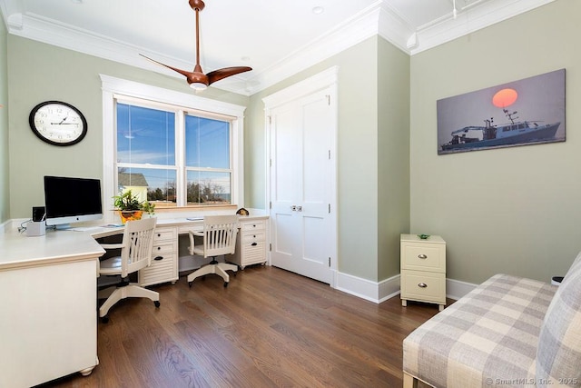 464 Park Blvd, Stratford, CT 06615 - office space with ornamental molding, dark wood finished floors, and baseboards