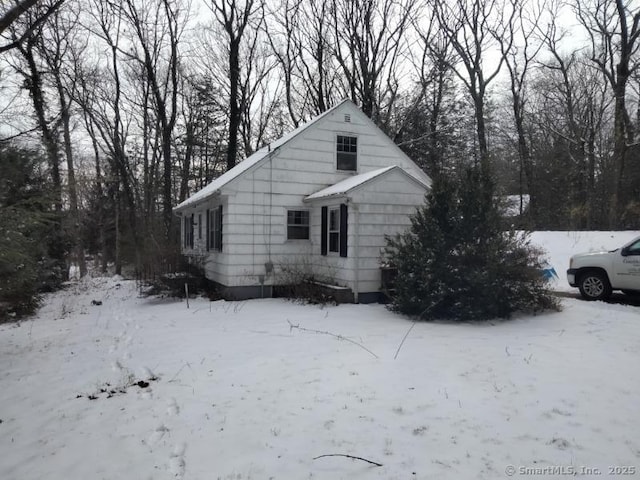 view of snowy exterior