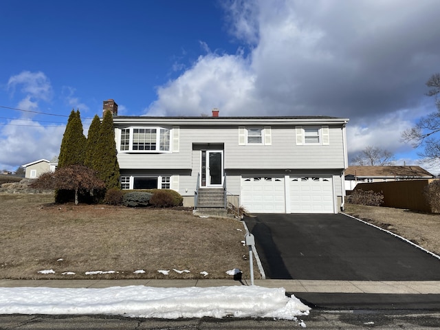 bi-level home with a garage