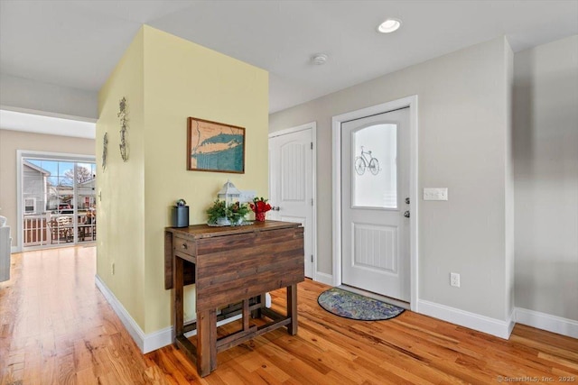 foyer featuring light hardwood / wood-style flooring