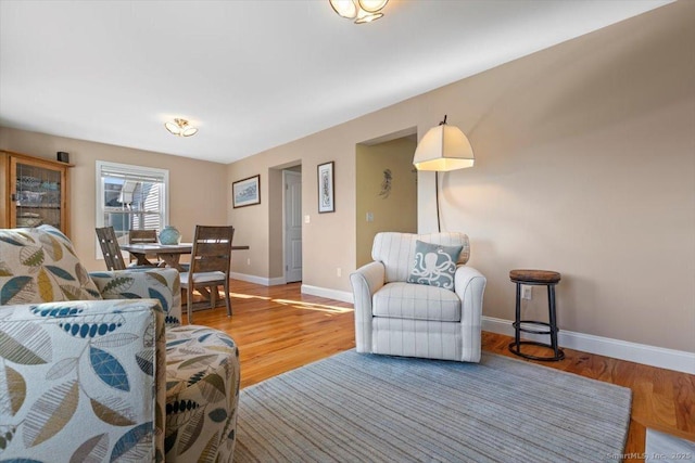 living room with wood-type flooring