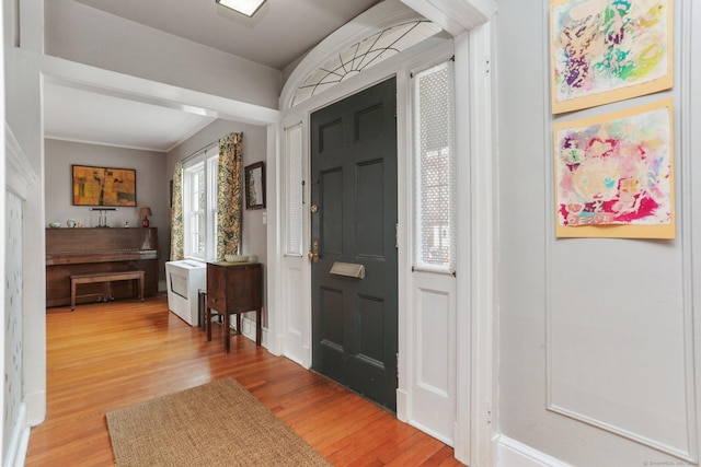 foyer featuring light wood-type flooring