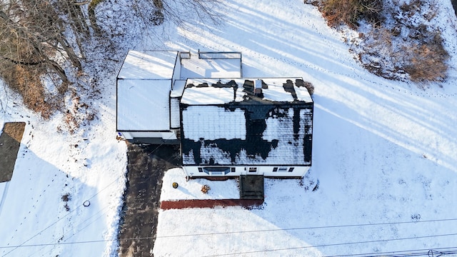 view of snowy aerial view