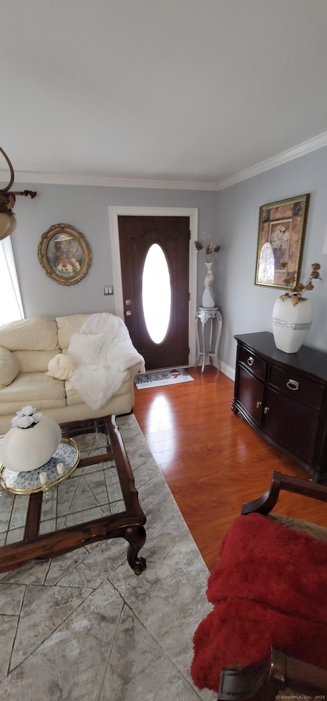 30 Grove Pl, Danbury, CT 06810 - living room featuring crown molding and wood finished floors