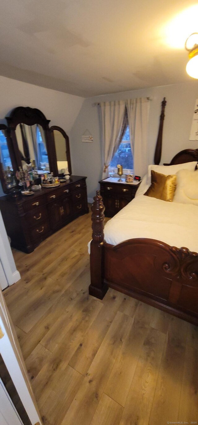 bedroom featuring light hardwood / wood-style floors