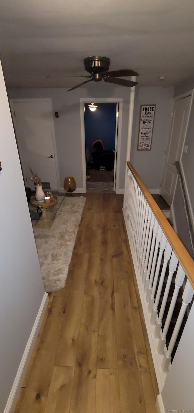 30 Grove Pl, Danbury, CT 06810 - hallway featuring hardwood / wood-style floors and baseboards