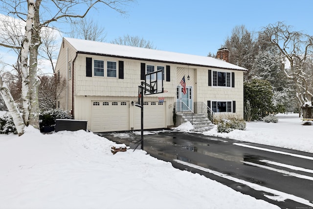 bi-level home with a garage