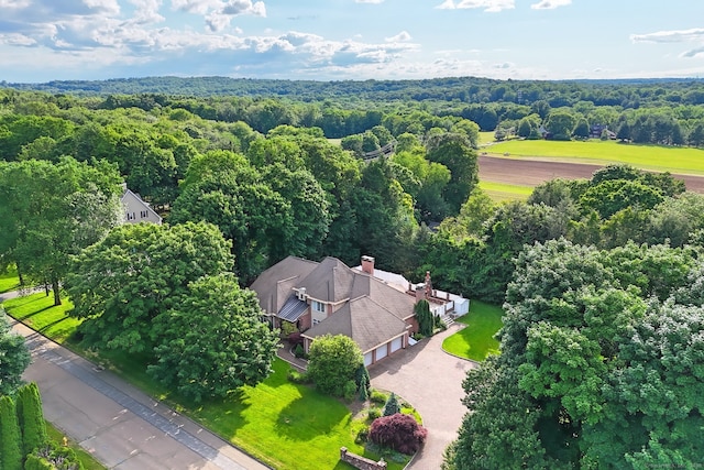 24 Brierwood Dr, Orange, CT 06477 - view from above of property with a heavily wooded area