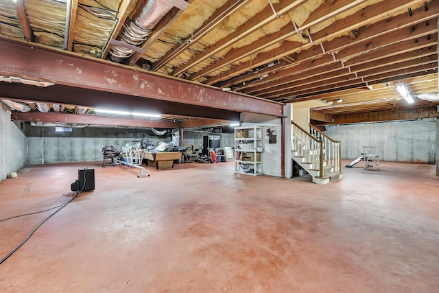 24 Brierwood Dr, Orange, CT 06477 - unfinished basement featuring stairway