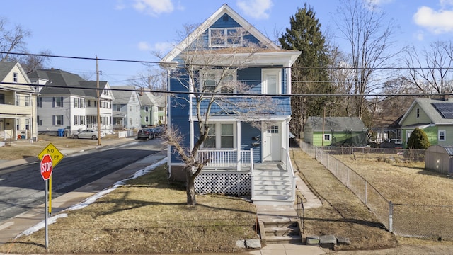 view of front of home with covered porch