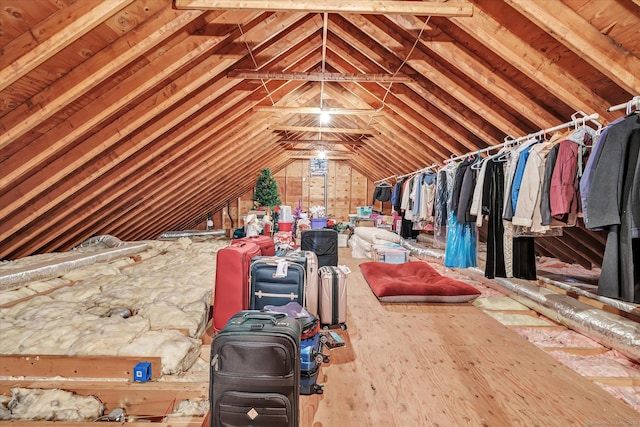 view of unfinished attic