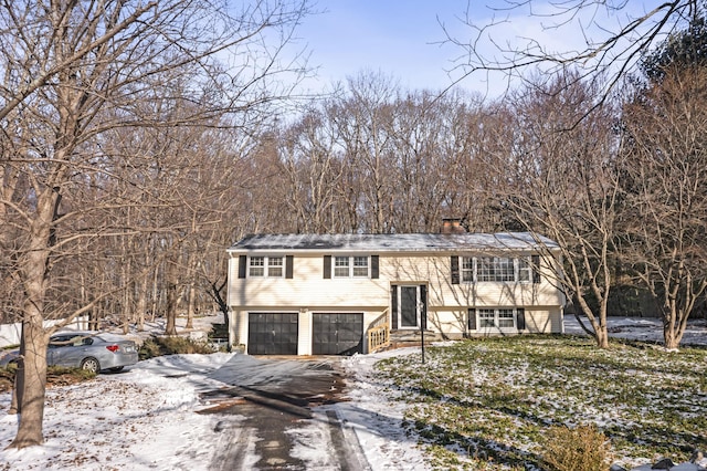 split foyer home with a garage