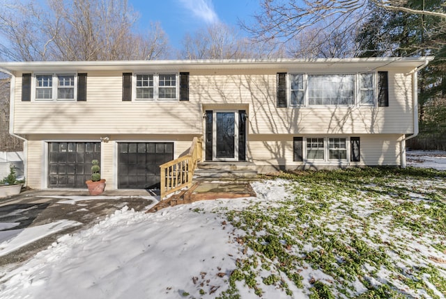 split foyer home with a garage