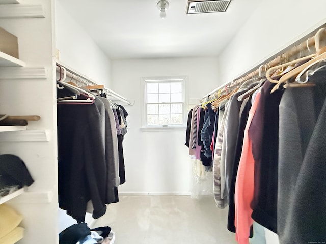 view of walk in closet