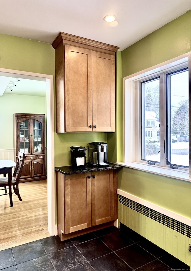 bar featuring radiator heating unit