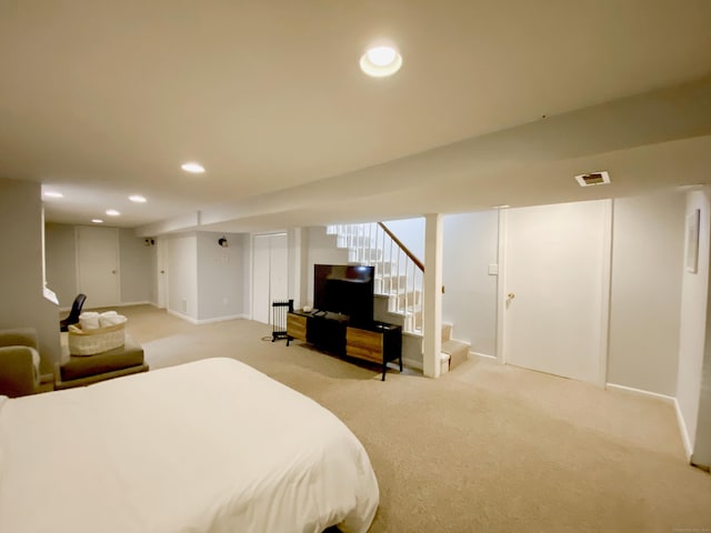 view of carpeted bedroom