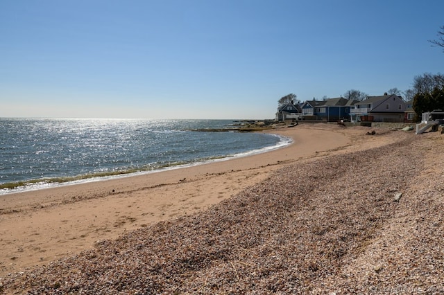 view of water feature featuring a beach view