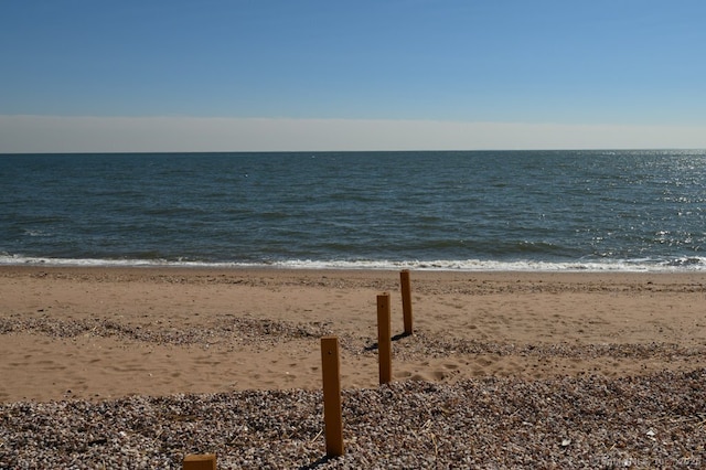 view of water feature featuring a view of the beach