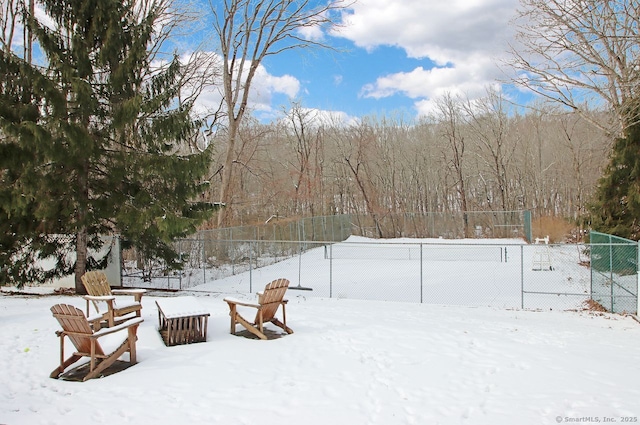 view of snowy yard