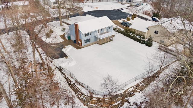 view of snowy aerial view