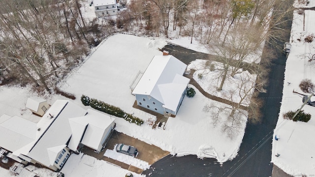 view of snowy aerial view