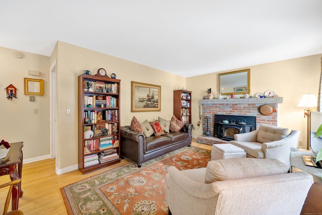 living room featuring light hardwood / wood-style flooring