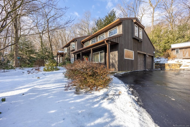 exterior space featuring a garage