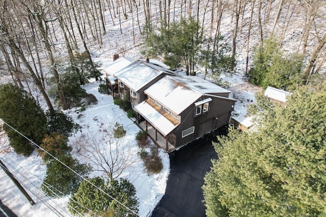 view of snowy aerial view