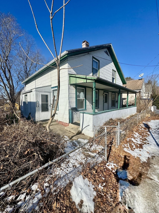 exterior space featuring covered porch