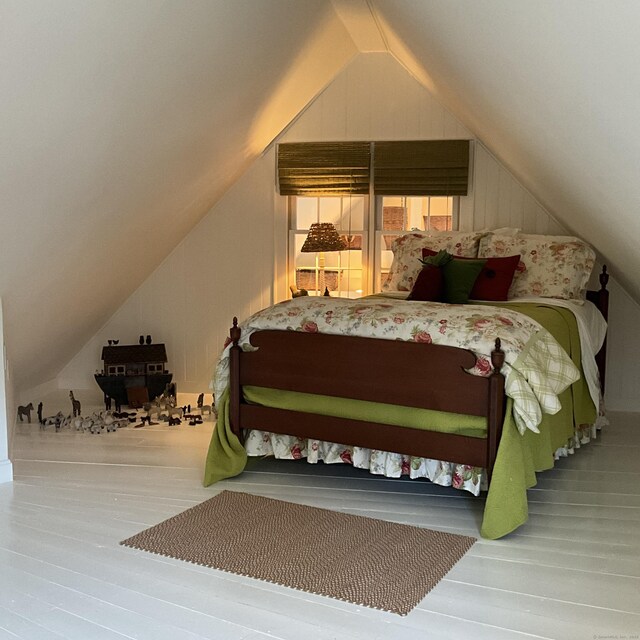 44 Brook St, Groton, CT 06340 - bedroom with vaulted ceiling and wood finished floors