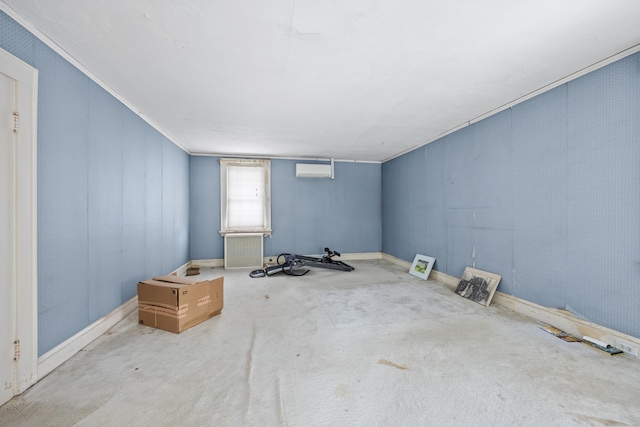 spare room with a wall mounted air conditioner