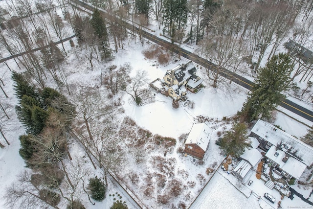 view of snowy aerial view