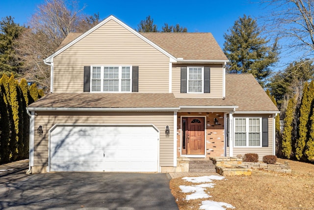 view of property with a garage