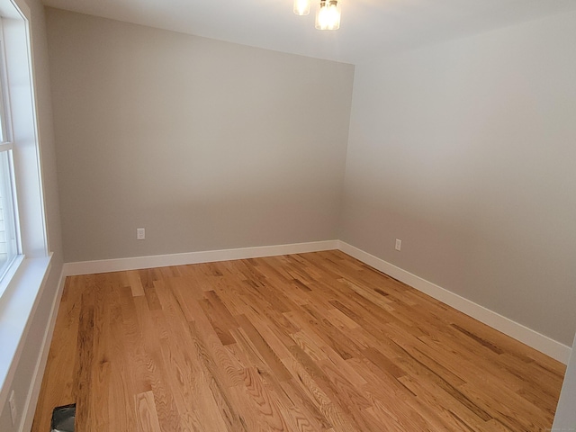 empty room featuring light hardwood / wood-style floors