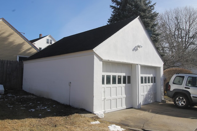 view of garage