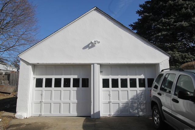 view of garage