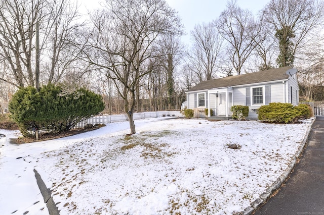 view of yard covered in snow