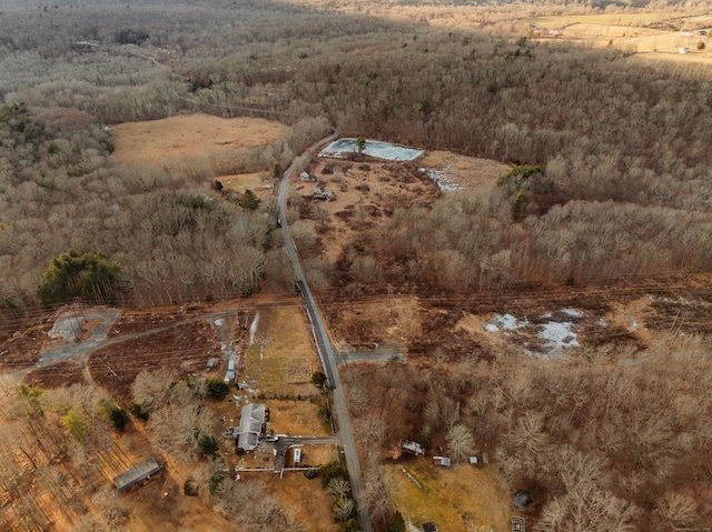aerial view with a rural view