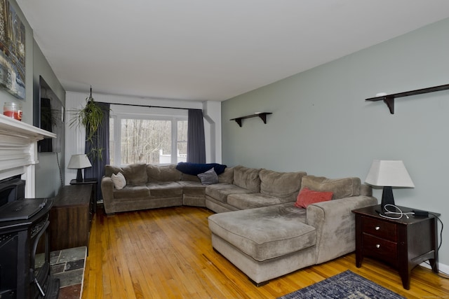 living room featuring light hardwood / wood-style floors