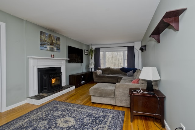 living room featuring hardwood / wood-style flooring