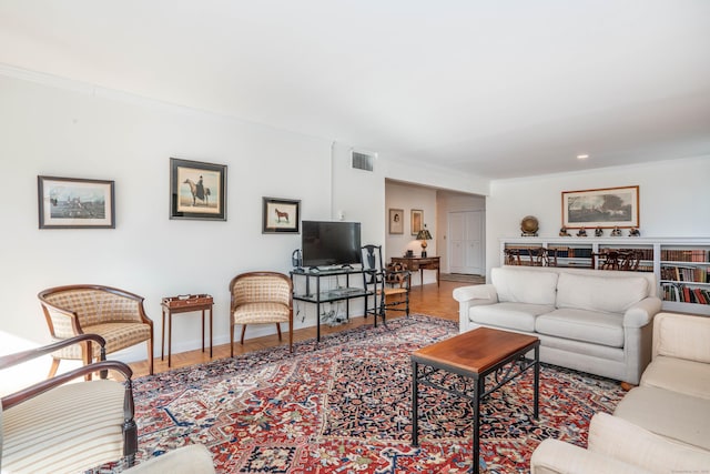 living room featuring hardwood / wood-style floors