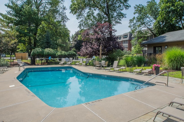 view of pool featuring a patio area