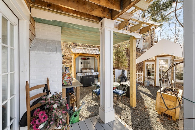wooden terrace with fence