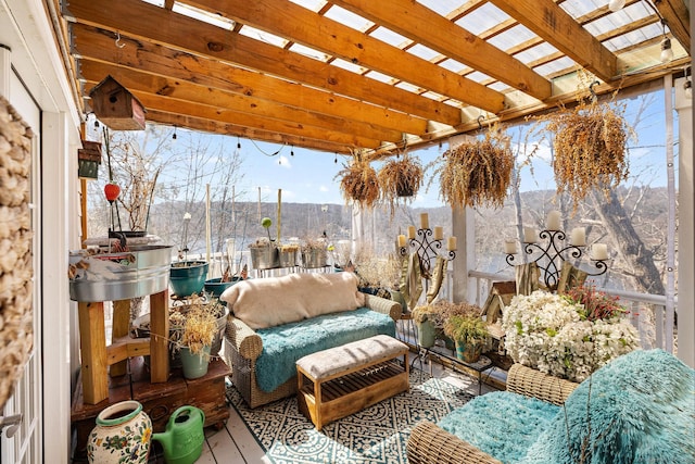 view of patio featuring a pergola