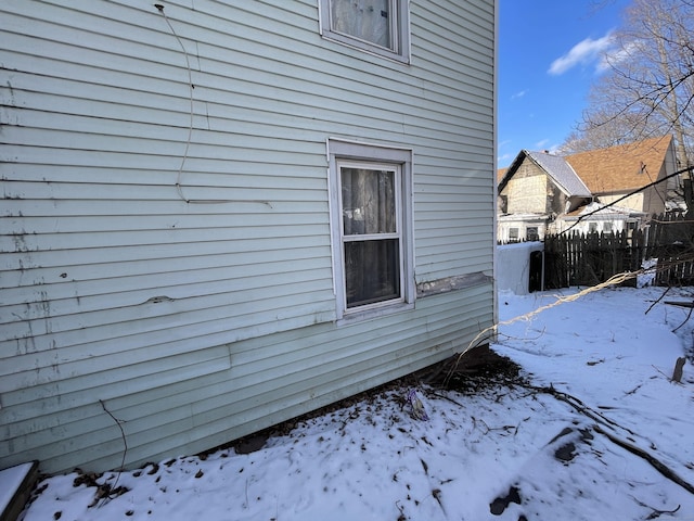 view of snowy exterior