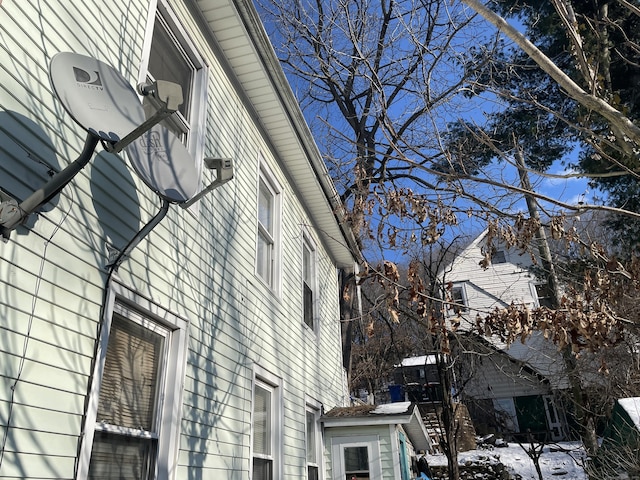 view of snowy exterior