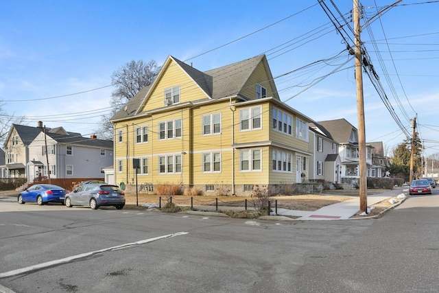 view of front facade with a residential view