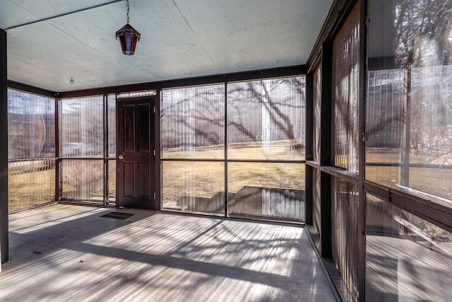 view of unfurnished sunroom